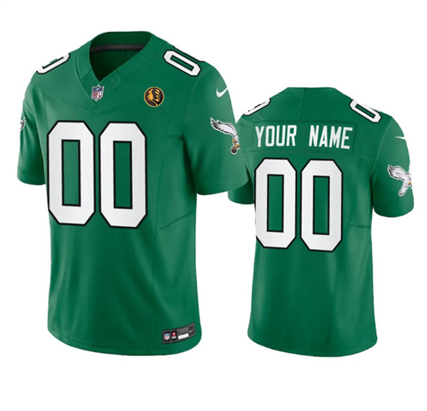 Philadelphia Eagles Custom Green 2023 F.U.S.E. Throwback With John Madden Patch Vapor Limited Stitched Jersey
