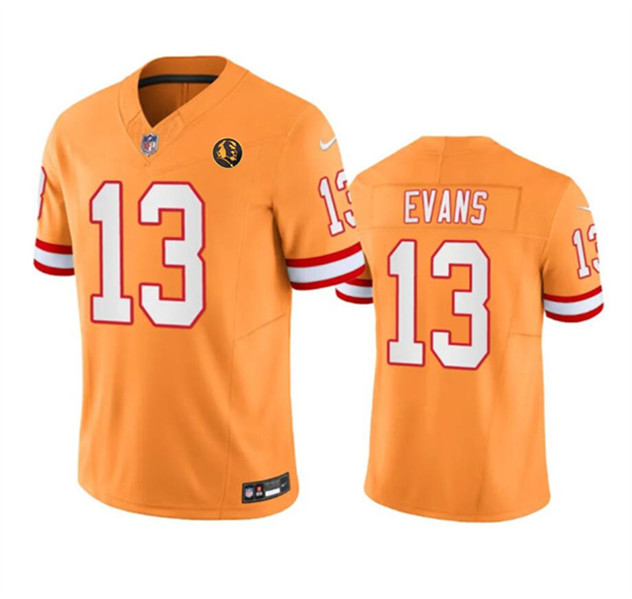 Tampa Bay Buccaneers #13 Mike Evans Orange 2023 F.U.S.E. Throwback With John Madden Patch Vapor Limited Stitched Jersey