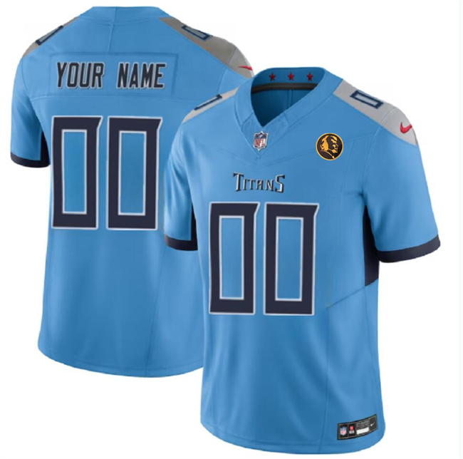 Tennessee Titans Custom Blue 2023 F.U.S.E. With John Madden Patch Vapor Limited Stitched Jersey