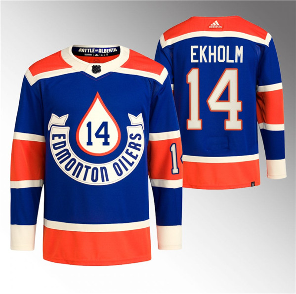 Edmonton Oilers #14 Mattias Ekholm 2023 Royal Heritage Classic Primegreen Stitched Jersey