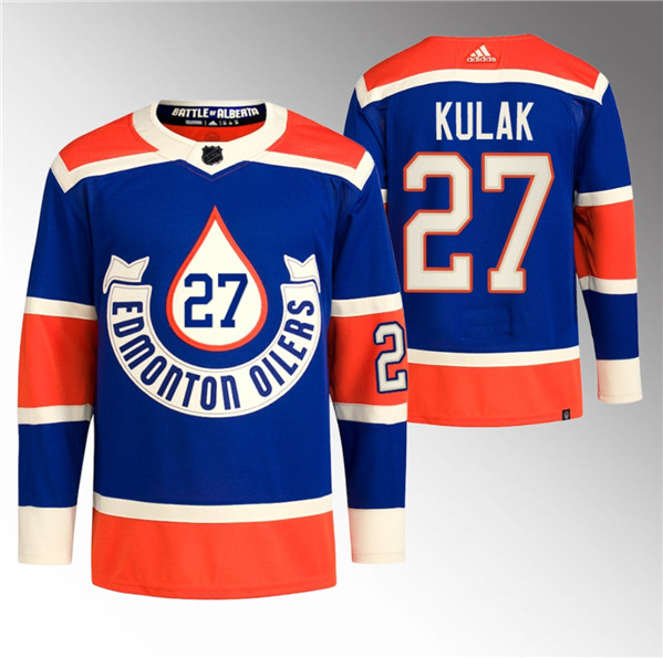 Edmonton Oilers #27 Brett Kulak 2023 Royal Heritage Classic Primegreen Stitched Jersey