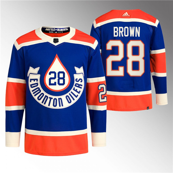 Edmonton Oilers #28 Connor Brown 2023 Royal Heritage Classic Primegreen Stitched Jersey