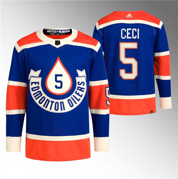 Edmonton Oilers #5 Cody Ceci 2023 Royal Heritage Classic Primegreen Stitched Jersey