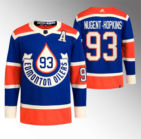 Edmonton Oilers #93 Ryan Nugent-Hopkins 2023 Royal Heritage Classic Primegreen Stitched Jersey