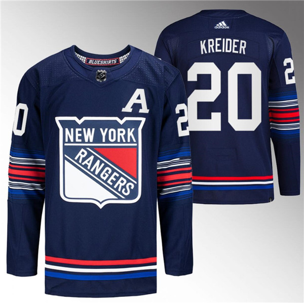 New York Rangers #20 Chris Kreider Navy Stitched Jersey