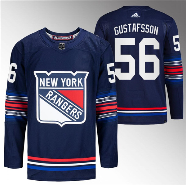New York Rangers #56 Erik Gustafsson Navy Stitched Jersey