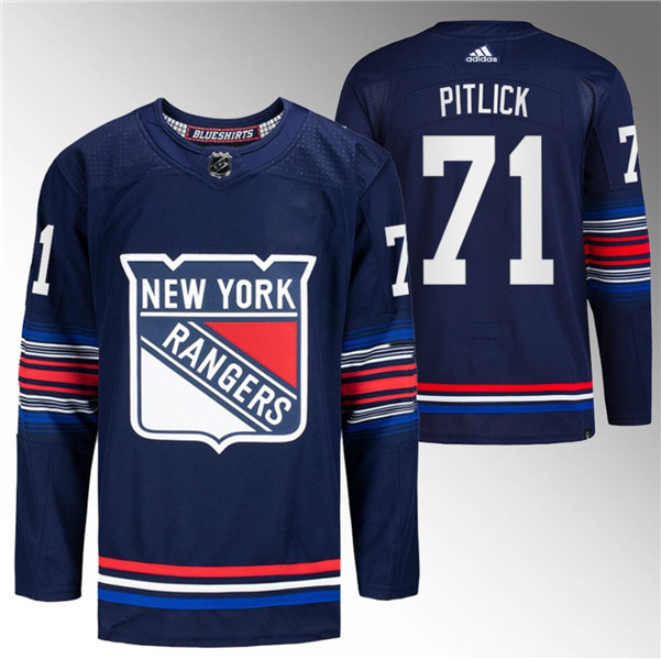 New York Rangers #71 Tyler Pitlick Navy Stitched Jersey