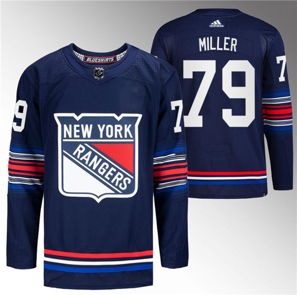 New York Rangers #79 K'Andre Miller Navy Stitched Jersey