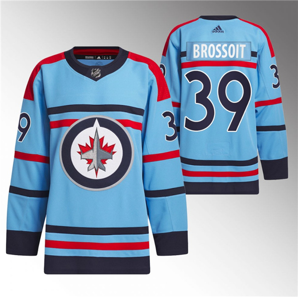 Winnipeg Jets #39 Laurent Brossoit Light Blue Anniversary Primegreen Stitched Jersey