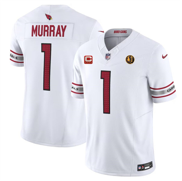 Arizona Cardinals #1 Kyler Murray White 2023 F.U.S.E. With 4-Star C Patch And John Madden Patch Vapor Limited Stitched Jersey