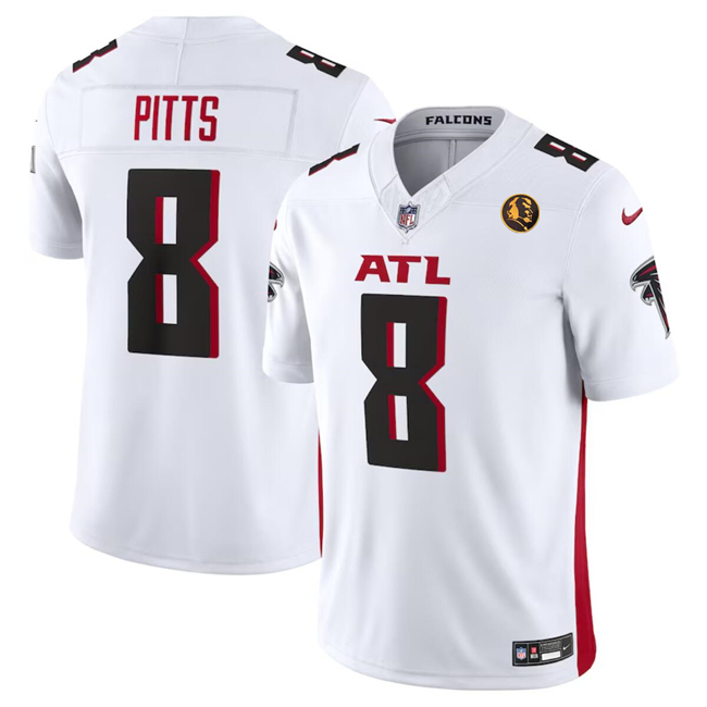 Atlanta Falcons #8 Kyle Pitts White 2023 F.U.S.E. With John Madden Patch Vapor Limited Stitched Jersey