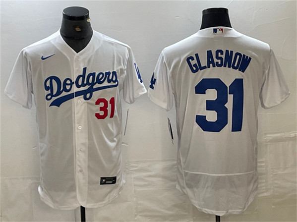 Los Angeles Dodgers #31 Tyler Glasnow White Flex Base Stitched Jersey