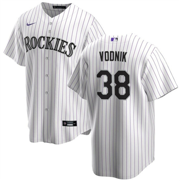 Colorado Rockies #38 Victor Vodnik White Cool Base Stitched Jersey