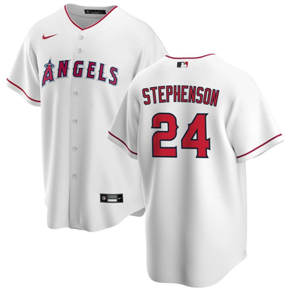 Los Angeles Angels #24 Robert Stephenson White Cool Base Stitched Jersey
