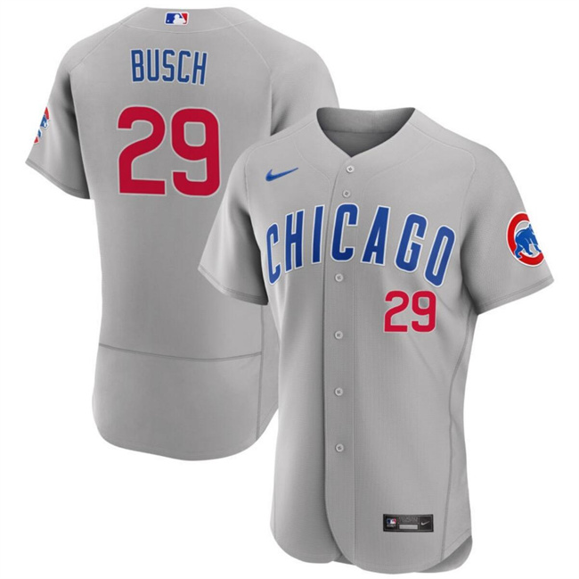 Chicago Cubs #29 Michael Busch Gray Flex Base Stitched Jersey