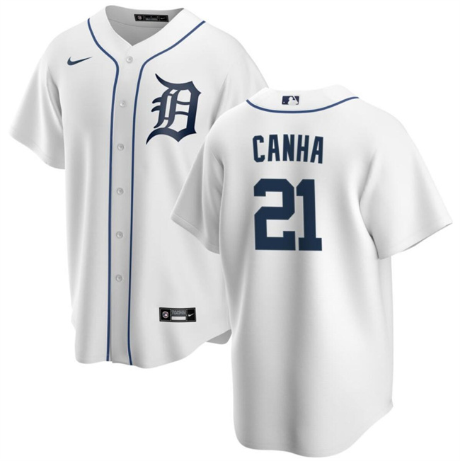Detroit Tigers #21 Mark Canha White Cool Base Stitched Jersey