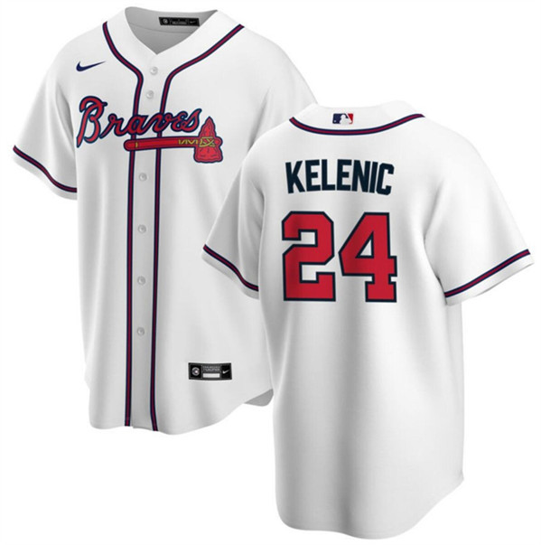 Atlanta Braves #24 Jarred Kelenic White Cool Base Stitched Jersey