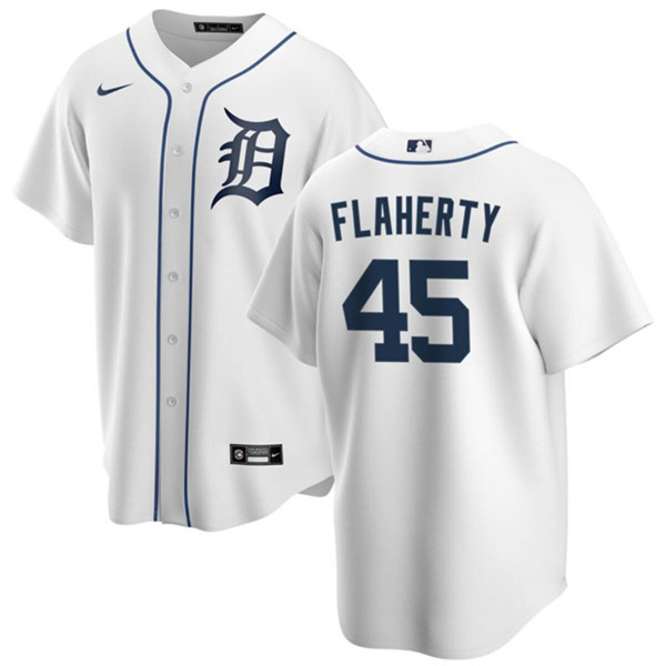 Detroit Tigers #45 Jack Flaherty White Cool Base Stitched Jersey