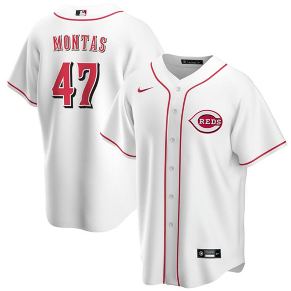 Cincinnati Reds #47 Frankie Montas White Cool Base Stitched Jersey