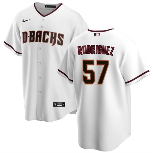 Arizona Diamondbacks #57 Eduardo Rodriguez White Cool Base Stitched Jersey