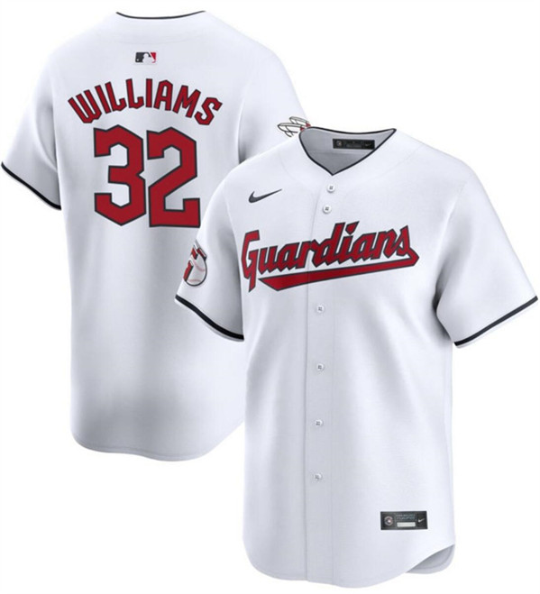 Cleveland Guardians #32 Gavin Williams White Cool Base Stitched Jersey