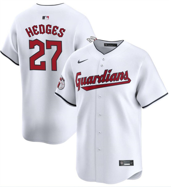 Cleveland Guardians #27 Austin Hedges White Cool Base Stitched Jersey