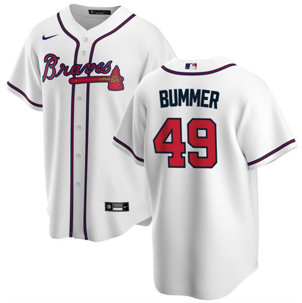 Atlanta Braves #49 Aaron Bummer White Cool Base Stitched Jersey