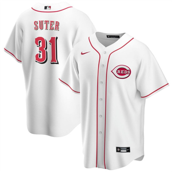 Cincinnati Reds #31 Brent Suter White Cool Base Stitched Jersey