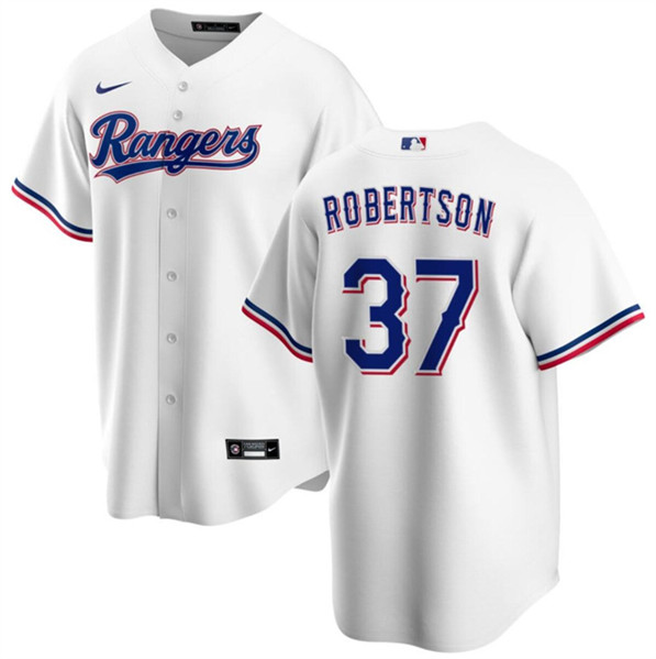 Texas Rangers #37 David Robertson White Cool Base Stitched Jersey