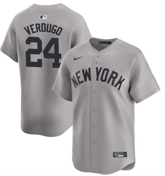 New York Yankees #24 Alex Verdugo Gray 2024 Away Limited Cool Base Stitched Jersey