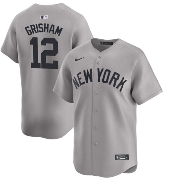 New York Yankees #12 Trent Grisham Gray 2024 Away Limited Cool Base Stitched Jersey