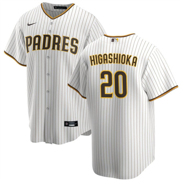 San Diego Padres #20 Kyle Higashioka White Cool Base Stitched Jersey