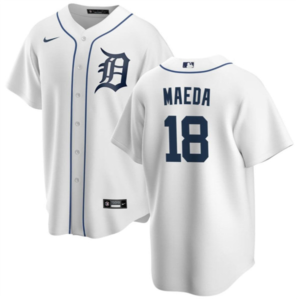 Detroit Tigers #18 Kenta Maeda White Cool Base Stitched Jersey
