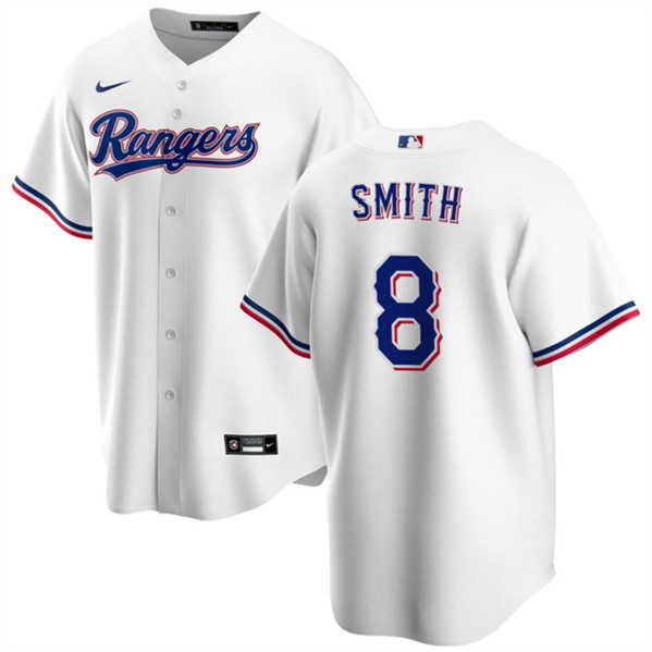 Texas Rangers #8 Josh H. Smith White Cool Base Stitched Jersey