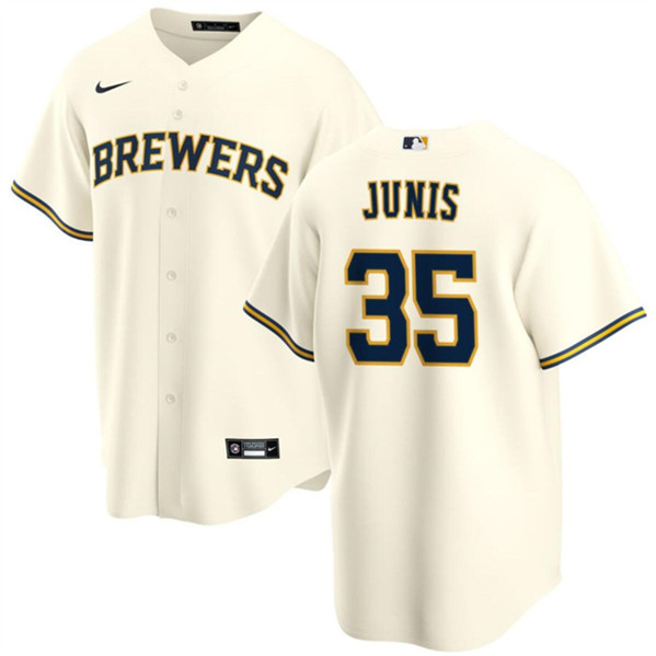 Milwaukee Brewers #35 Jakob Junis Cream Cool Base Stitched Jersey