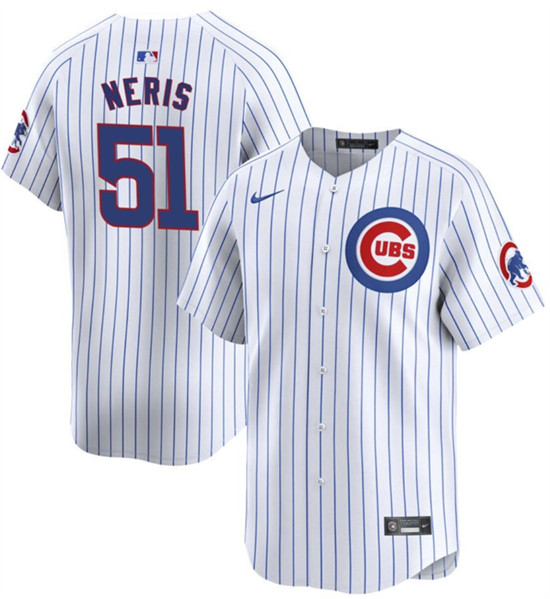 Chicago Cubs #51 Héctor Neris White Cool Base Stitched Jersey