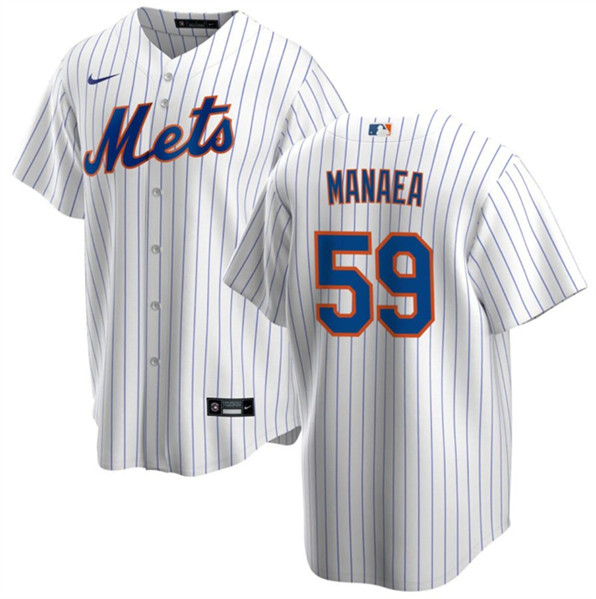New York Mets #59 Sean Manaea White Cool Base Stitched Jersey