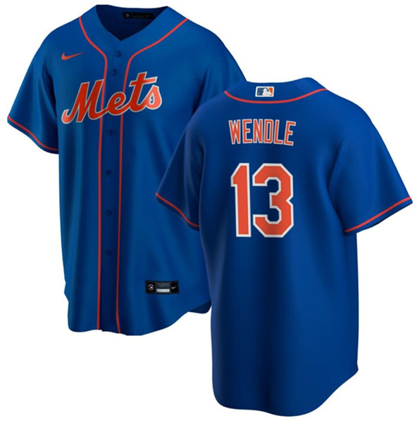 New York Mets #13 Joey Wendle Blue Cool Base Stitched Jersey