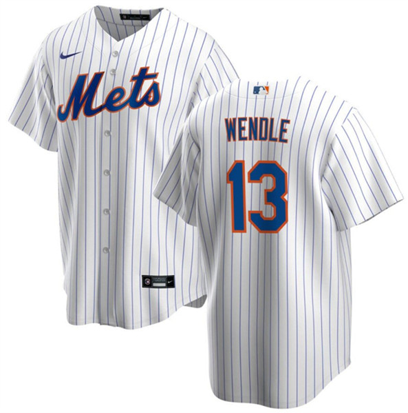 New York Mets #13 Joey Wendle White Cool Base Stitched Jersey