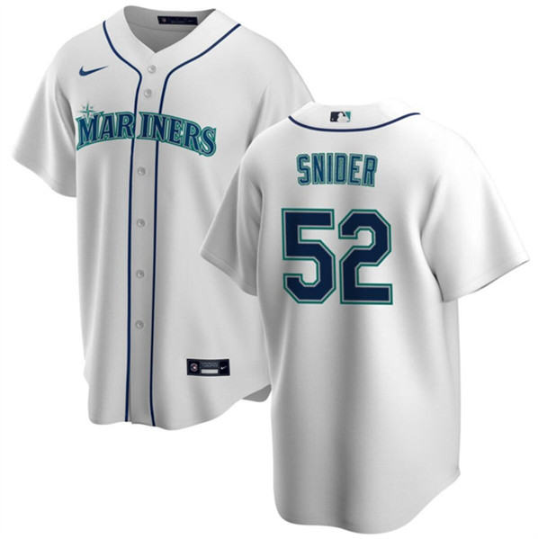 Seattle Mariners #52 Collin Snider White Cool Base Stitched Jersey