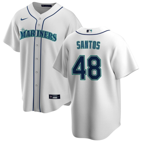 Seattle Mariners #48 Gregory Santos White Cool Base Stitched Jersey