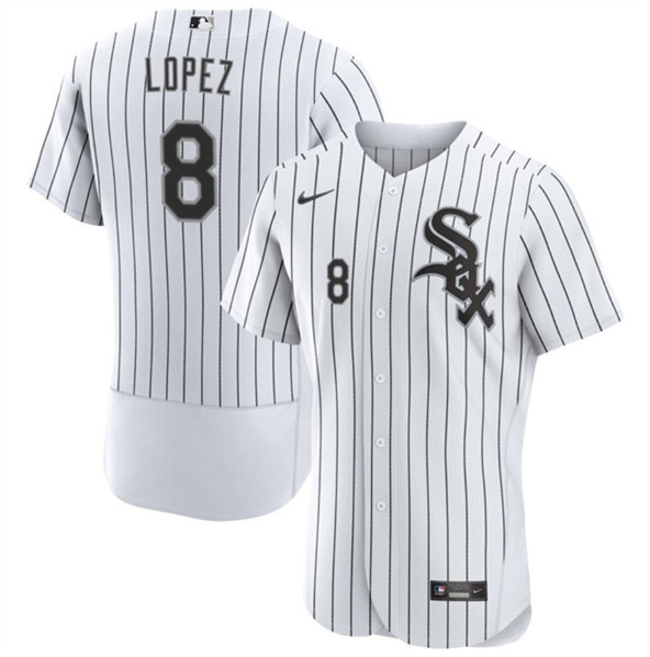 Chicago White Sox #8 Nicky Lopez White Flex Base Stitched Jersey