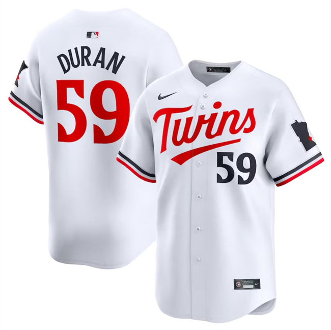 Minnesota Twins #59 Jhoan Duran White 2024 Home Limited Cool Base Stitched Jersey
