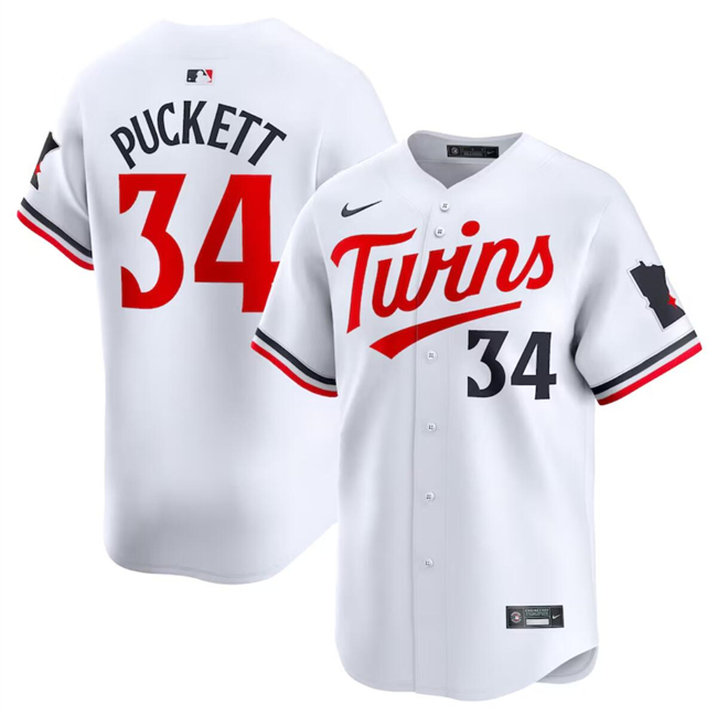 Minnesota Twins #34 Kirby Puckett White 2024 Home Limited Cool Base Stitched Jersey