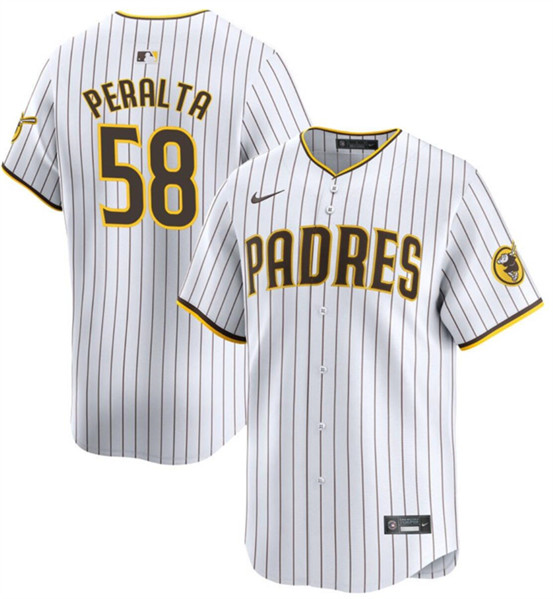 San Diego Padres #58 Wandy Peralta White Cool Base Stitched Jersey
