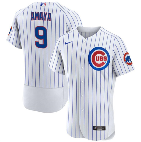 Chicago Cubs #9 Miguel Amaya White Flex Base Stitched Jersey