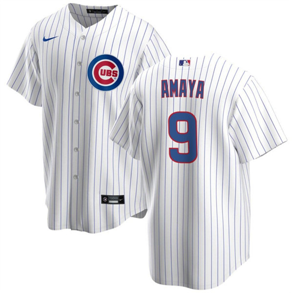 Chicago Cubs #9 Miguel Amaya White Cool Base Stitched Jersey