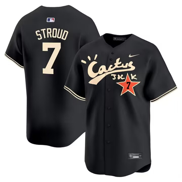 Houston Astros #7 CJ Stroud Black Cactus Jack Vapor Premier Limited Stitched Jersey