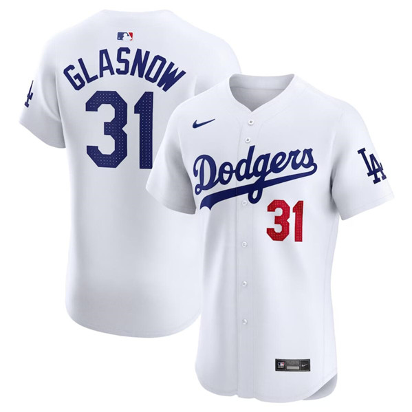 Los Angeles Dodgers #31 Tyler Glasnow White Home Elite Stitched Jersey