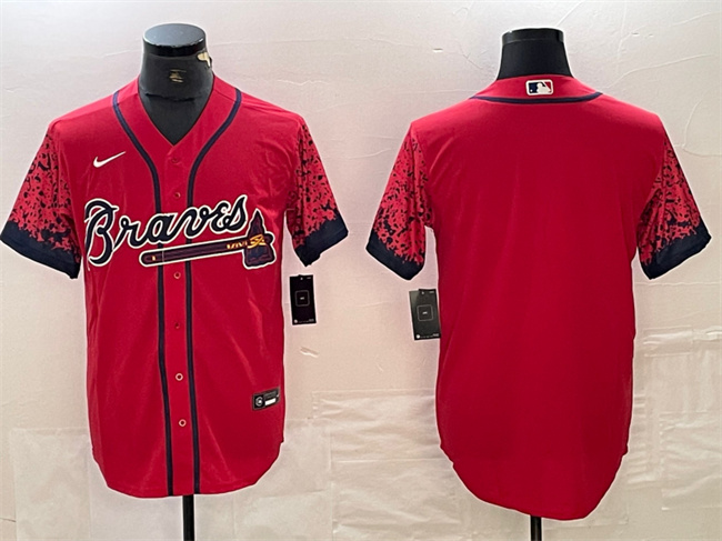 Atlanta Braves Blank Red City Connect Cool Base Stitched Jersey